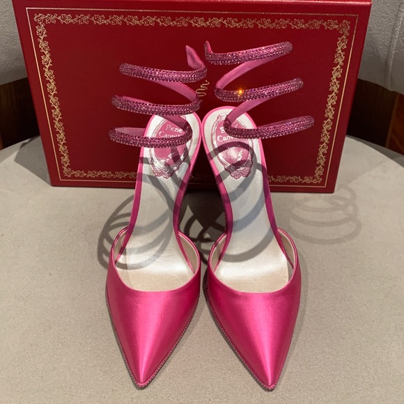 New Authentic Rene Caovilla Satin Crystal Strass Mule - Picture 4 of 9